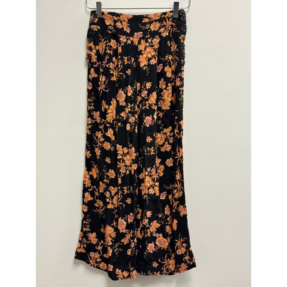Kachel x Anthropologie Floral Wide Leg Cropped Pants Sz 2